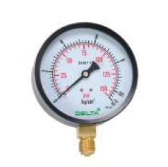 UP — Steel Case Pressure Gauge, Black Powder Coated